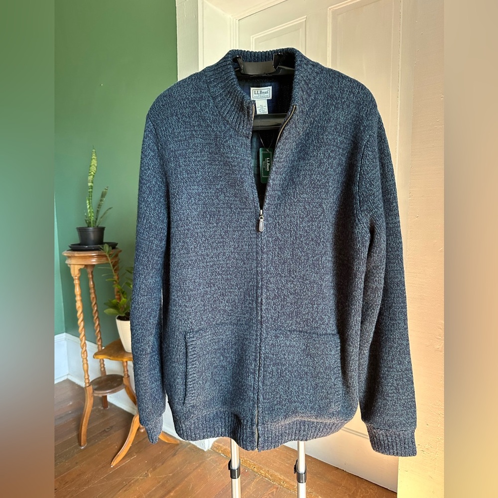 LL Bean XL Tall sweater with flannel lining. NWT